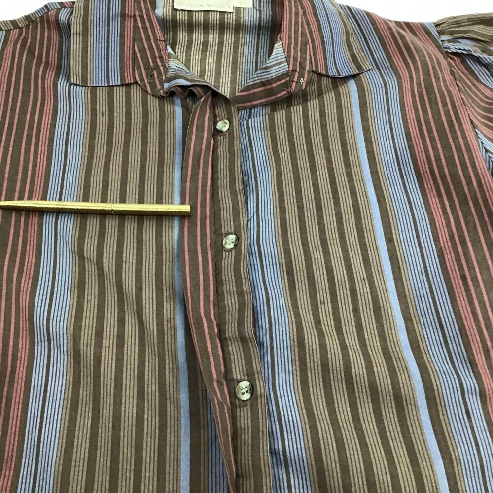 Vintage John Meyer Button Front Shirt Short Sleeve Puffy Sleeve Preppy Size 12 - Picture 3 of 8